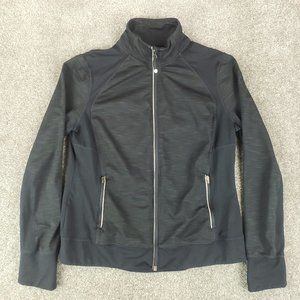 Tangerine Jacket Large L Womens Black Track Performance Running Reflect Strip